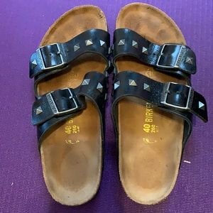 Birkenstock black leather sandals